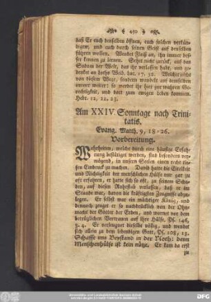 Am XXIV Sonntage nach Trinitatis. Evang. Matth. 9, 18 - 26.
