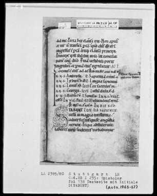 Epistolar — Initiale S (tabunt), Folio 138recto