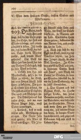 V. Von dem heiligen Geiste, dessen Gaben und Wirkungen.