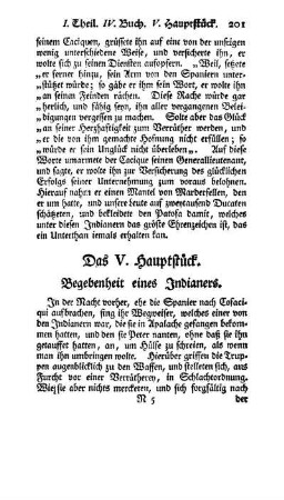 Das V. Hauptstück - Begebenheit eines Indianers