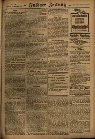 Zweite Ausgabe vom Sonntag, den 24. September 1922.