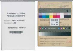 Entnazifizierung Heinrich Thanscheidt , geb. 05.09.1899 (Metzger)