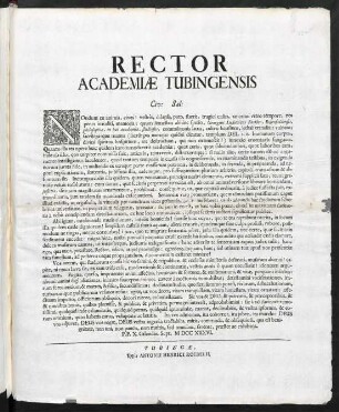 Rector Academiae Tubingensis Civ. Sal.