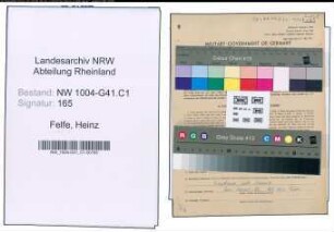Entnazifizierung Heinz Felfe , geb. 18.03.1918 (Krim.Beamter)