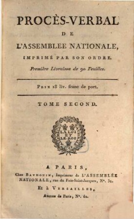 Procès-verbal de l'Assemblée Nationale, 2. 1789