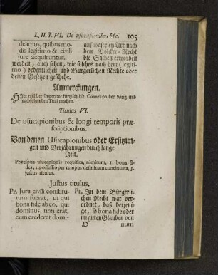 Titulus VI. De usucapionibus & longi temporis praescriptionibus.