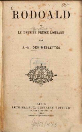 Rodoald ou le dernier Prince Lombard