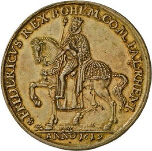 Medaille von Christian Maler auf König Friedrich und die Verteidigung Böhmens, 1619