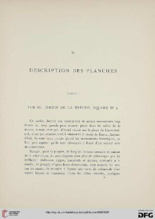 Description des planches