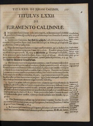 Titulvs LXXII. De Juramento Calumniae.