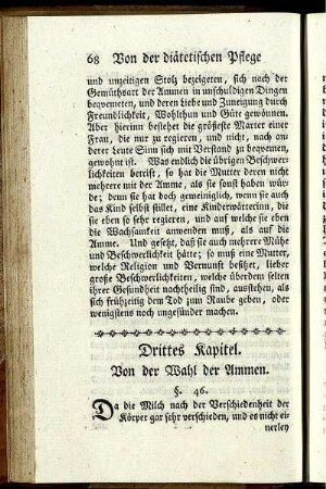 Drittes Kapitel. Von der Wahl der Ammen.