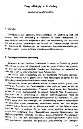 235-244, Drogenabhängige im Strafvollzug