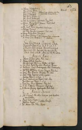 Sommerhalbjahr 1663. Rektorat Burkhard Bardili