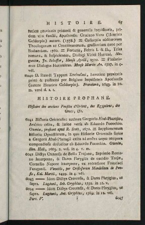 65-102, Histoire Prophane - Histoire Romaine
