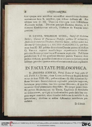 In Facultate Philosophica