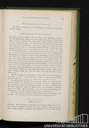 Die Handhabung der Boussole. Aufstellung am Ort des Gebrauches.