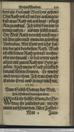 CLXI. Vom Selbst-Betrug der Welt