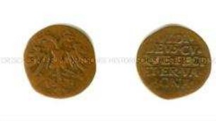 Deutscher Rechenpfennig mit Doppeladler (lateinisch)