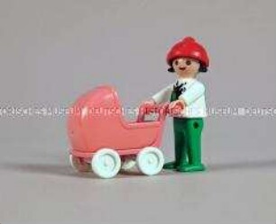 Christbaumschmuck: Kind mit Puppenwagen