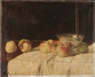 Äpfel mit silberner Schale