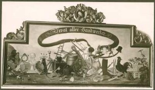 Heimatmuseum: Schild mit vielen Handwerkssymbolen