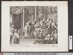 Die Heilige Familie bei der Beschneidung im Tempel.