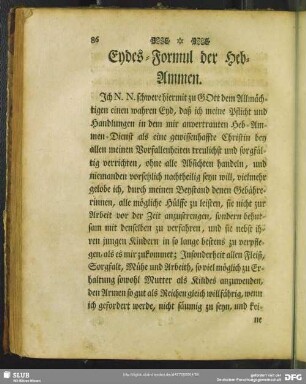 Eydes-Formul der Heb-Ammen