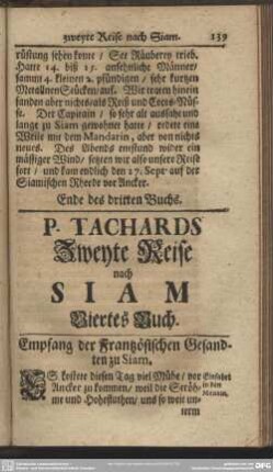 Viertes Buch. Empfang der Frantzösischen Gesandten zu Siam