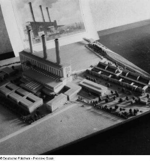 Berlin. Modell des Kraftwerk Ernst Reuter (ehemals Kraftwerk West)
