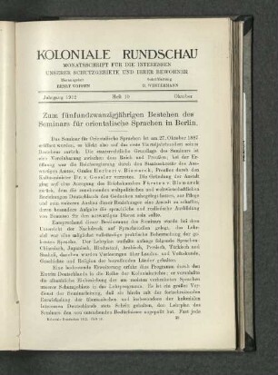 Heft 10. Oktober.
