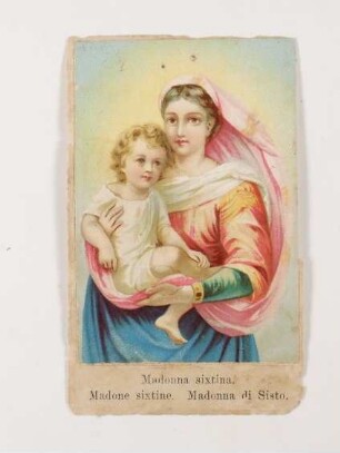 Religiöses Kärtchen: Madonna sixtina