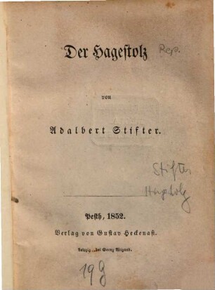 Der Hagestolz