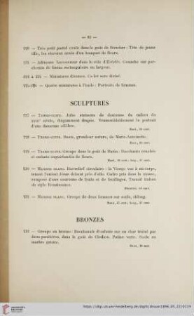 Sculptures (Nr. 227 - 231)