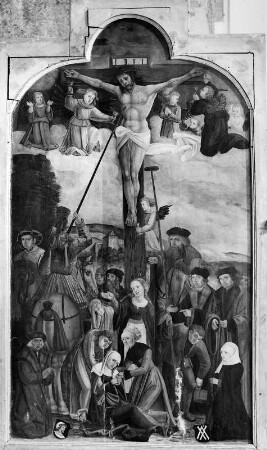 Kreuzigung Christi : Kreuzigung Christi. Tafelmalerei (1522; M. Feselen). Ingolstadt, Katholische Stadtpfarrkirche zur Schönen Unserer Lieben Frau