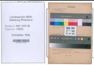 Entnazifizierung Willy Schneider , geb. 03.03.1900 (Bahnsekretaer)