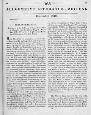 Rüppell, E.: Reise in Abyssinien. Bd. 1. Frankfurt am Main: Schmerber 1838