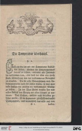 Die Temperatur überhaupt