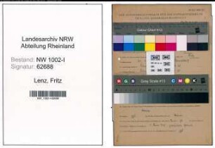 Entnazifizierung Fritz Lenz, geb. 20.06.1891 (Mechaniker)