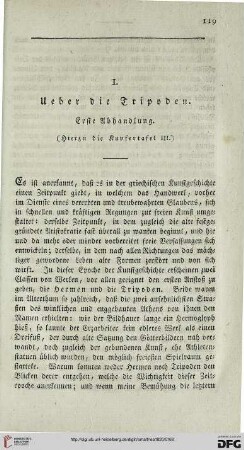 Ueber die Tripoden: Erste Abhandlung