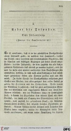 Ueber die Tripoden: Erste Abhandlung