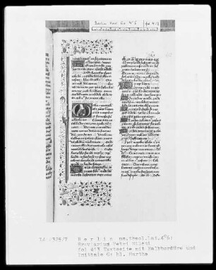 Breviarium Petri Mileti — Initiale G, darin die heilige Martha, Folio 413recto