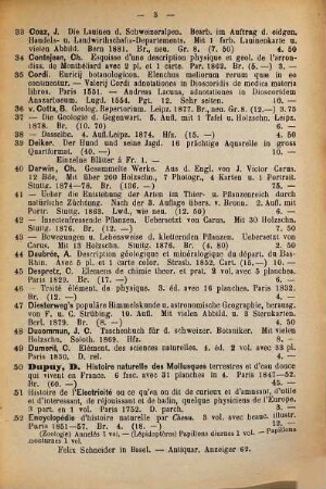 Antiquarischer Anzeiger von Felix Schneider in Basel. 62. 1884