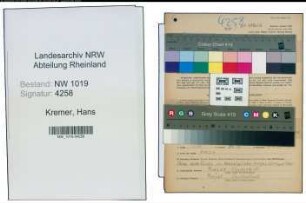Entnazifizierung Hans Kremer , geb. 18.03.1912 (Monteur)
