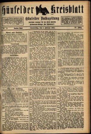 Zweite Ausgabe vom Donnerstag, den 05. Februar 1925.