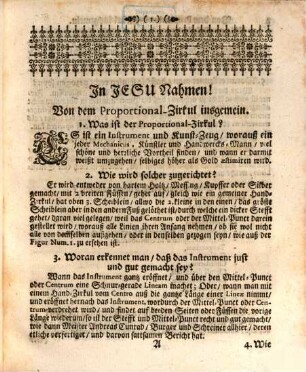 Instrumentum proportionum, oder Unterricht vom Proportional-Zirkel