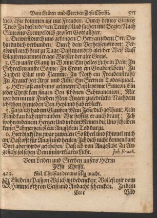 Vom Leiden und Sterben unsers Herrn Jesu Christi.