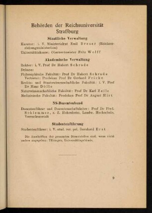 9, Behörden der Reichsuniversität Straßburg