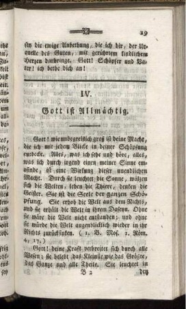 IV. Gott ist Allmächtig.
