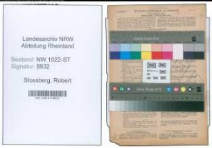 Entnazifizierung Robert Stossberg , geb. 15.01.1874 (Bahnangestellter)