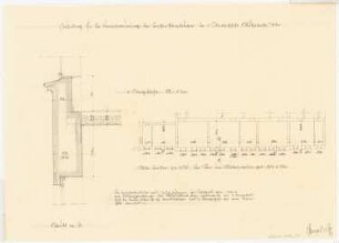 Auswärtiges Amt, Berlin-Mitte Umbau: Fenstersturzträger im 1. Obergeschoss: Schnitt; Grundriss 1. Obergeschoss 1:200